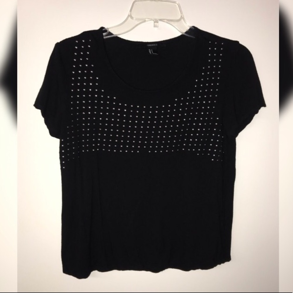 Forever 21 black studded top